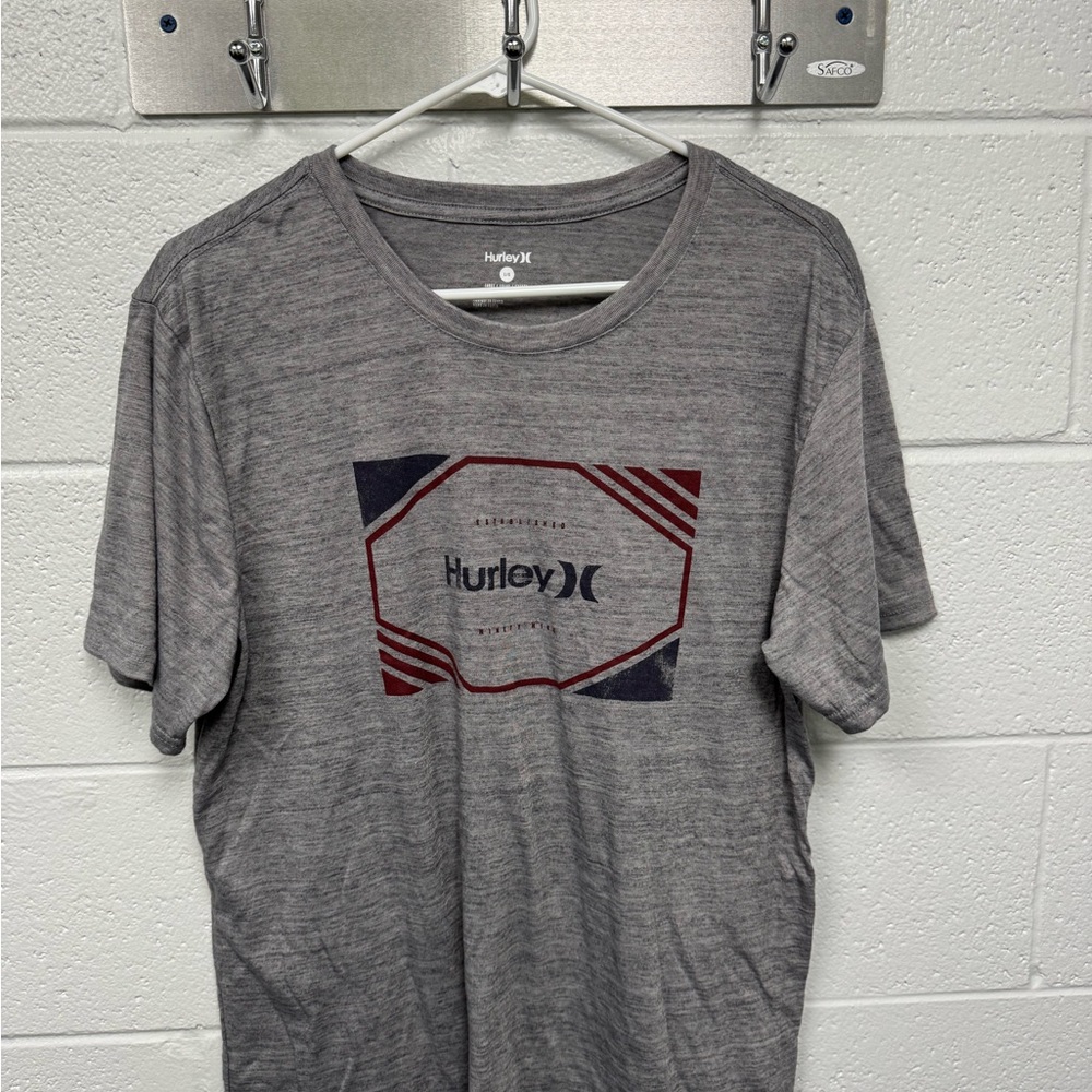 Hurley Heather Gray and Navy Graphic Tee